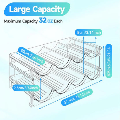 Water Bottle Organizer for Cabinet, Stackable Water Bottle Storage Rack, 2&3 Tier Water Bottle Holder for Kitchen Pantry